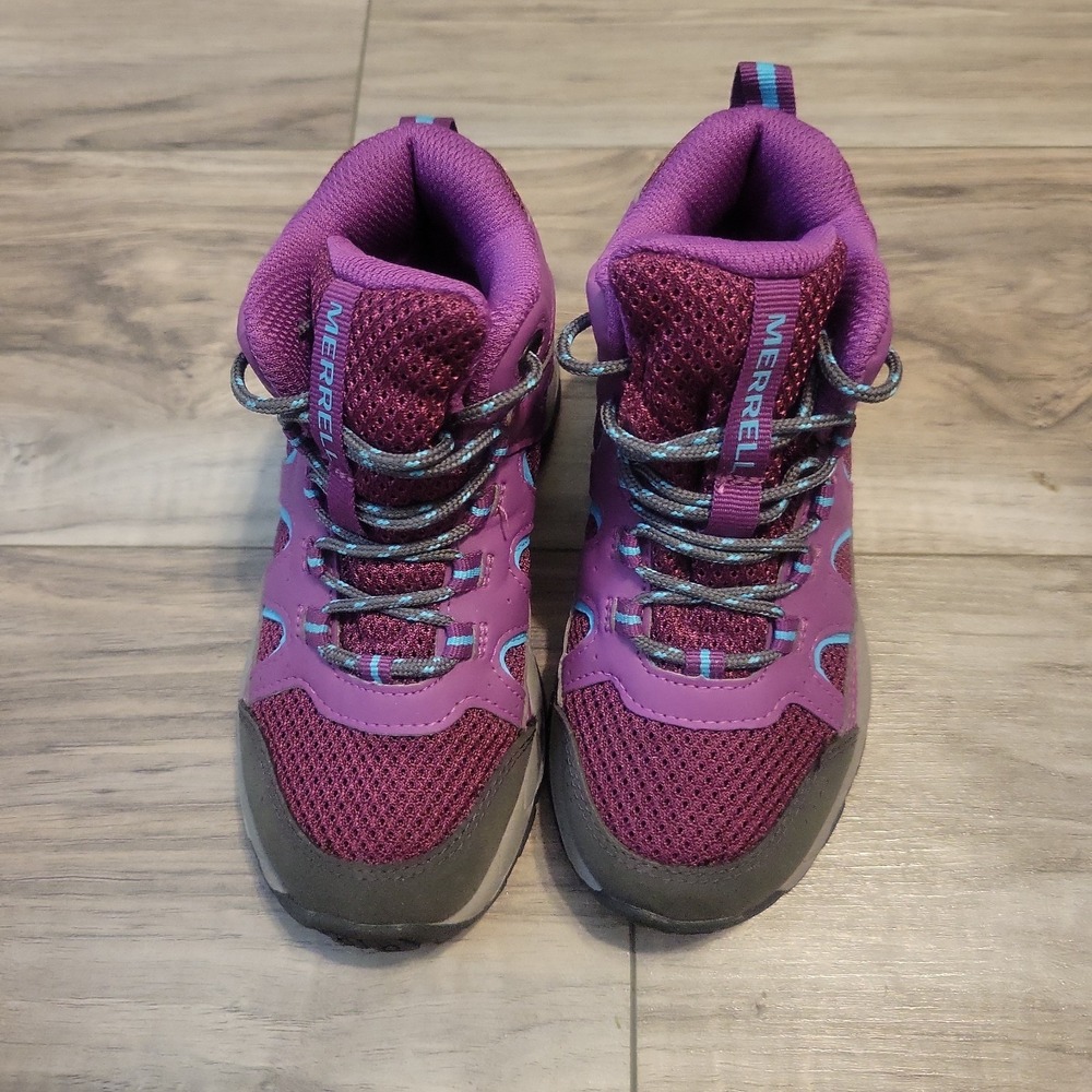 Merrell Kids Oakcreek Mid Lace Waterproof Hiking Sports Purple Boots 11M Purple